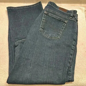 Lee Dark Wash Relaxed Straight Leg Women Jeans Size 14P